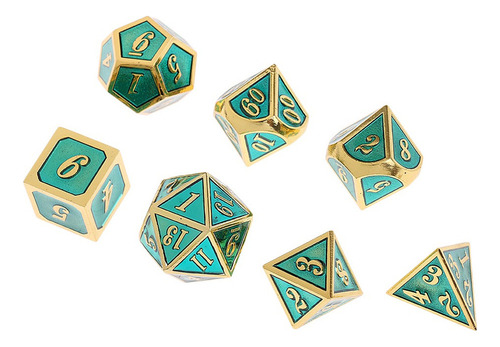 Dados Poliédricos Metálicos 7x For Dungeons And Dragons