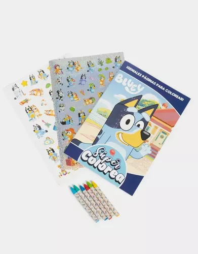 Libro Para Pintar Super Colorea Bluey Crayones Stickers
