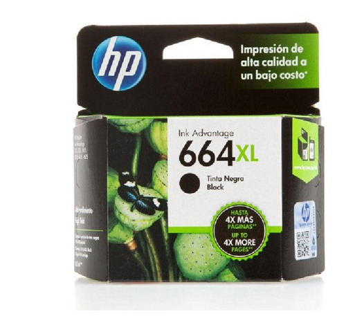 Imagen 4 de 4 de Tinta Original Negro Hp 664xl Alto Rendimiento F6v31al