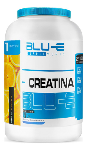 Creatina Blu-e Monohidratada 1k 200 Servicios Varios Sabores Naranja