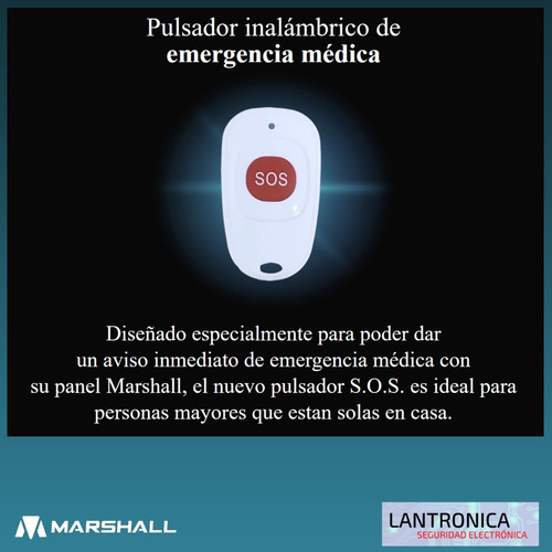 Imagen 2 de 8 de Pulsador Sos Inalambrico De Emergencia Médica Marshall