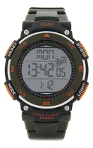 Comprar Reloj Q&q Digital Caballero (m124j003y) Fecha\u002Facuático\u002Fshock Color de la correa Verde oscuro Color del bisel Verde oscuro Color del fondo Gris