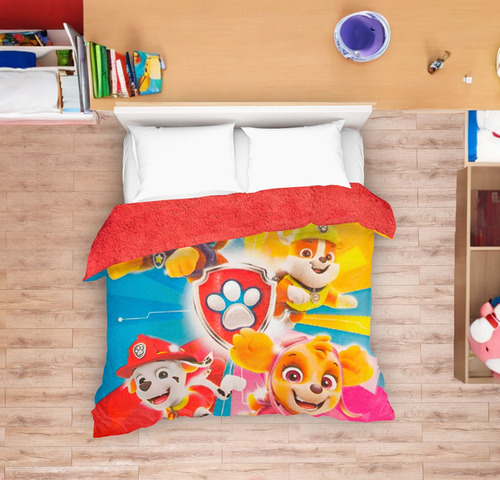 Cobertor-edredón Paw Patrol Con Borrega Infantil Matrimonial Paw Patrol Multicolor