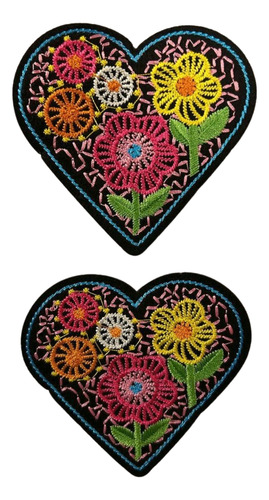 2 Pz Parche Bordado Termoadhesivo De Corazón Pequeño