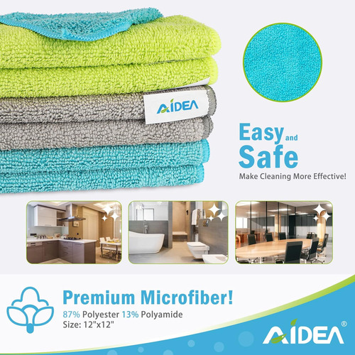 Paños De Limpieza De Microfibra Aidea, Paquete De 100, Más S