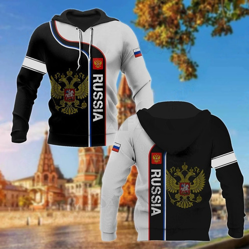 Buzo Canguro Capucha Hoodie Rusia Talle S