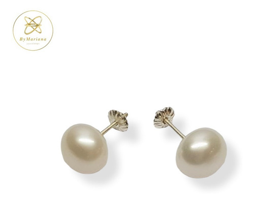 Aros Plata Perla Cultivada De Rio 10mm