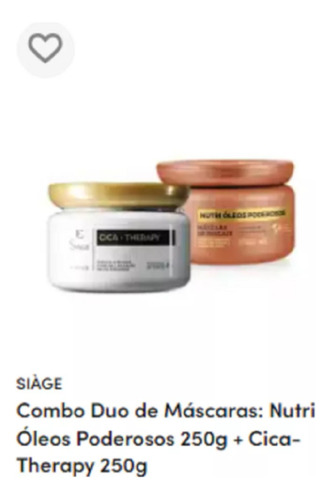 Kit Siàge 2máscaras Nutri Óleos Poderosos 250g +cica Therapy