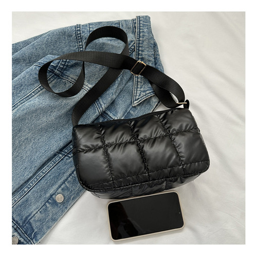 Elegante Bolso De Hombro De Algodón Acolchado Con Coche Mode
