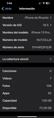 Apple iPhone 13 Pro Max (128 Gb) + Applewatch (Usado)