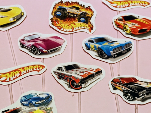 Toppers Cupcakes Hot Wheels Candy Bar Autos Cumple Fiestas