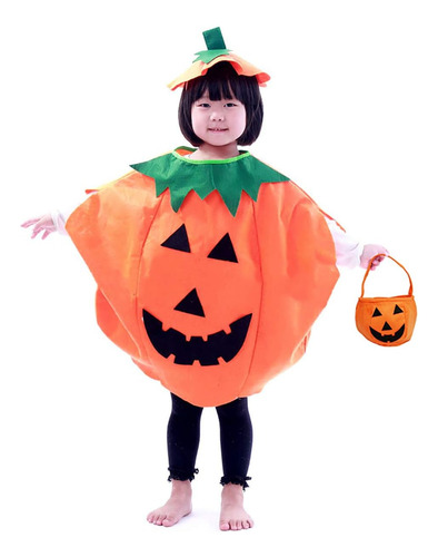 Disfraz De Calabaza De Halloween De 3 Piezas Para Niños, Rop