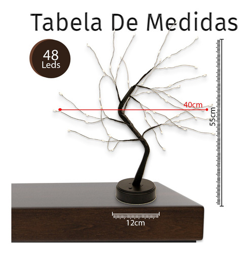 Imagem 6 de 7 de Linha Lumiere - Luminaria Arvore Noruega 48leds Dc44