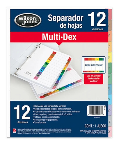 Separador Acco P0445 445 Multidex Basic 12 Divisiones /vc