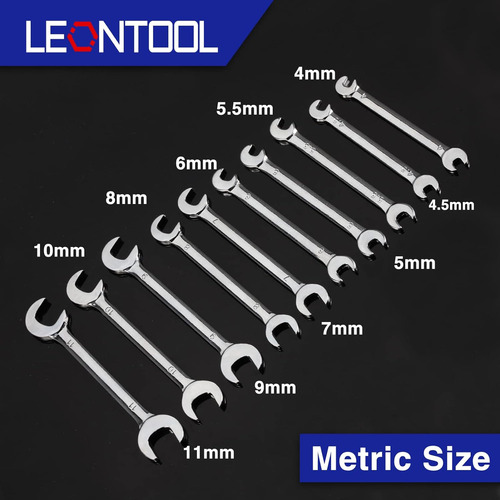 Leontool Juego De Llaves De Extremo Abierto Mini Doble Métri