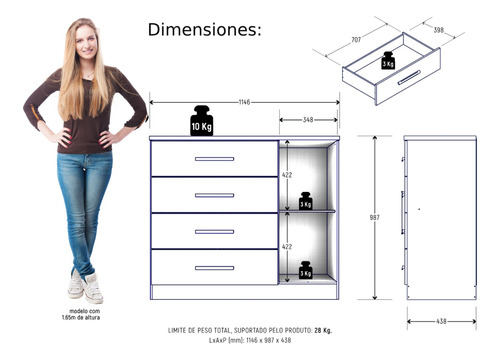 Comoda Con Puerta Mate Zanzini - Be Design / Kidscool
