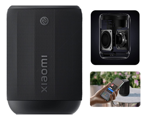 Parlante Xiaomi Mini ASMO1A Con Rgb Bluetooth Impermeable Color Negro