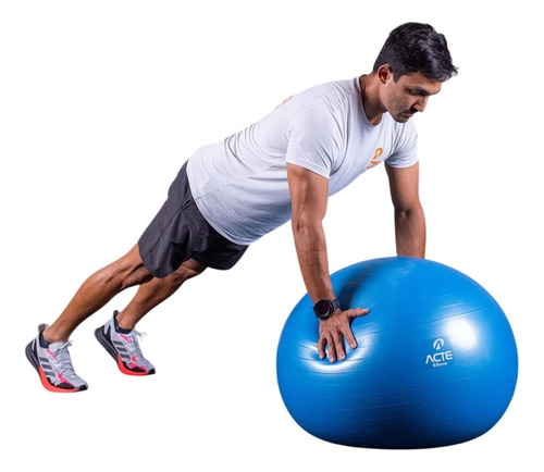 Bola De Ginástica Para Pilotes Com Bomba De Ar - Azul