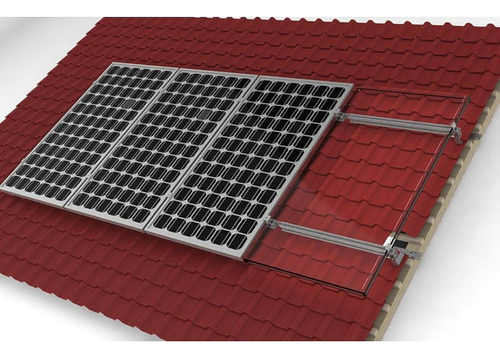 Estructura Para 4 Paneles Solares Sobre Techo De Teja