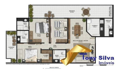 Imagem 7 de 8 de Lançamento De Apartamentos De 3 Quartos No Algodoal Ed. Portillo!!! - 1048
