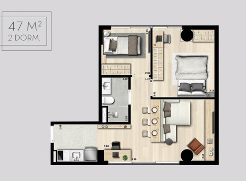 Imagem 24 de 29 de Apartamento De 1 Dormitório E Sem Vaga - Smart Houses Jardins - Arvo Reboucas - 111