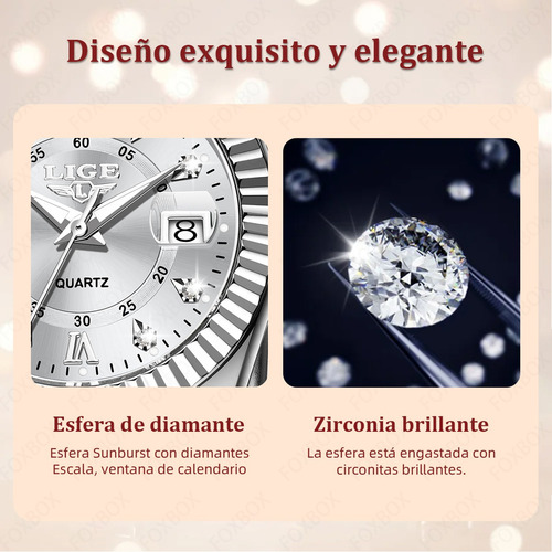 Reloj De Pulsera Foxbox Lg89175 Mujer Relojes De Cuarzo Moda