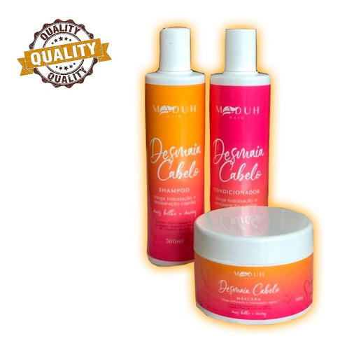 Kit Desmaia Cabelo Shampoo Condicionador Máscara - Maduh