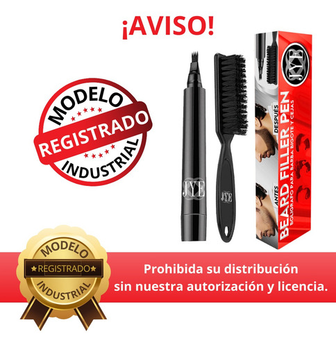 Kit Boligrafo Cepillo Negrojye Bamboo Original Cabello Barba Color Negro JYE