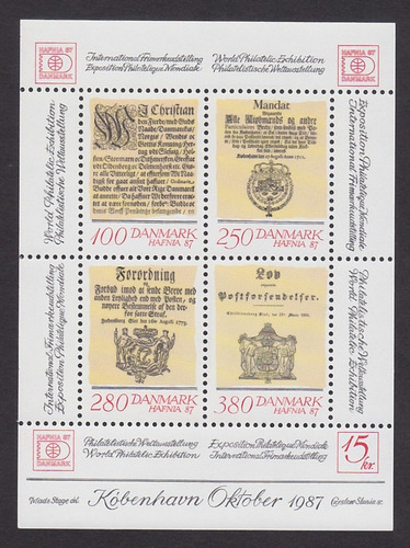 Dinamarca 1987 , Primeras Ordenanzas Postales