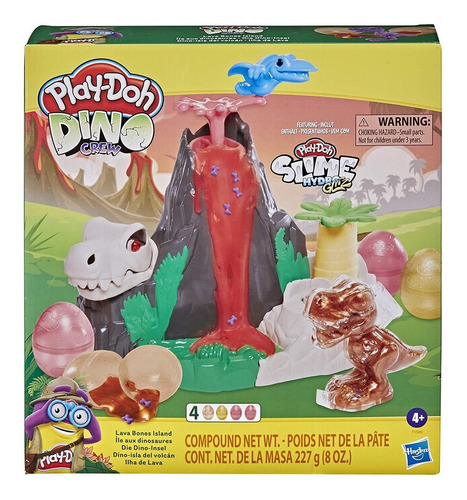 Juego Hasbro Slime Isla De Volcán Play-doh Dino Crew Febo