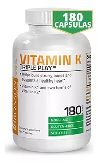 Vitamina K K2 Mk7 Mk4 M7 550mcg Espectro Completo Apoyo Oseo