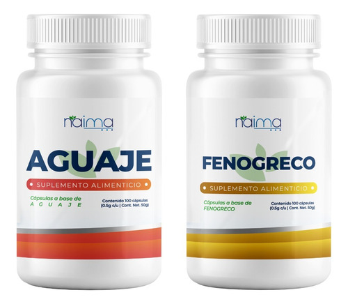 Aguaje Y Fenogreco Pack 100 Capsulas Por Frasco 100% Natural