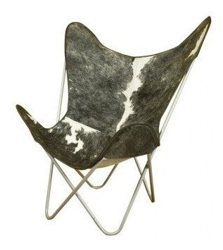 Imagen 3 de 5 de Sillon Bkf - Cuero - Pelo De Vaca - Funda Y Estructura