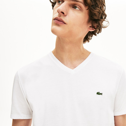 Remera Lacoste Th6710 Cuello V Algodón Pima