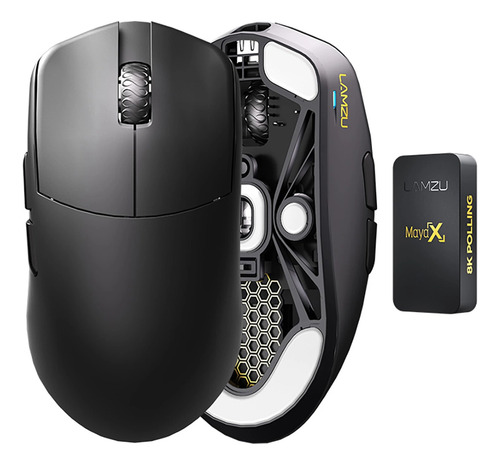 Mouse Lamzu Maya X Inalámbrico PAW3950 8000Hz Ultraligero 47g Gamer Negro