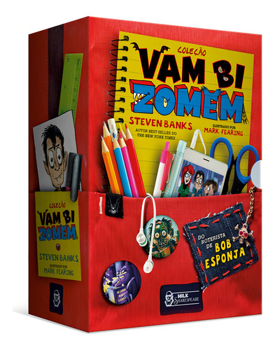 Box Vambizomem - Mordidas na Escola, A Garota Vampira e Farejando Sangue, de Banks, Steven. Editorial Milk Shakespeare, capa mole em português, 2021
