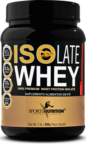 Whey Isolada 908g - Sabor Morango com 32g De Proteína Por Dose e Matéria Prima Importada