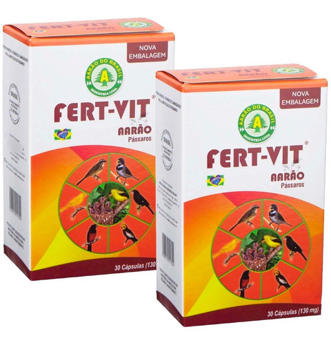 Kit 2 Fert Vit Aarão 30 Cápsulas Aarão Passarinho Botar Mais