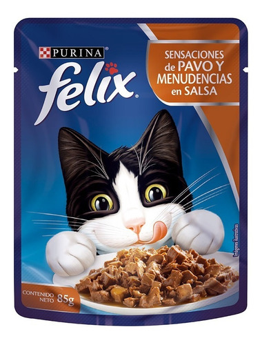 Alimento Para Gato Felix Pavo Y Menudencias En Salsa 85 Gr