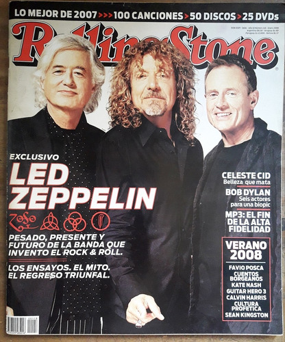 Revista Rolling Stone N°118 Año 2008 Led Zeppelin 