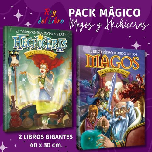 Pack Mágico- 2 Libros Gigantes De Magos Y Hechiceras