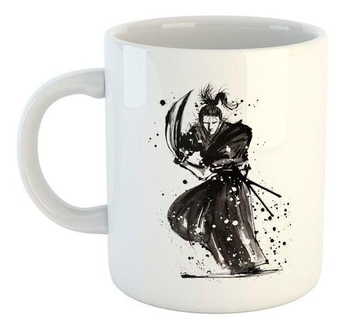 Taza De Ceramica Samurai Japones Dibujo