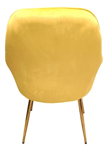 Sillon Silla Eames X 2 Vintage Colores Unicos Estructura De La Silla Dorado Asiento Amarillo Diseño De La Tela Terciopelo