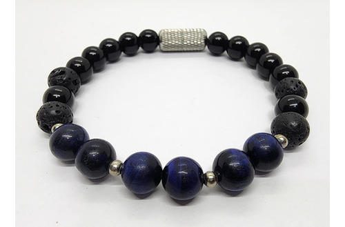 Pulsera Ojo De Tigre Azul Con Negro - Pulse 