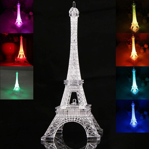 Forart Lampara Led Colorida Torre Eiffel Decoracion Estilo