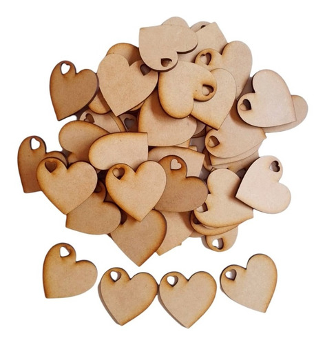 10 Corazones Fibrofacil 4cm Mdf Formas Siluetas Souvenirs