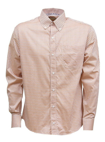 Camisa Xadrez Masculina Salmão Manga Longa Classic 32091