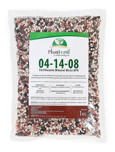 Fertilizante Plantfertil Npk 04-14-08 | 1kg