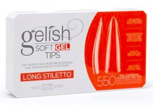 Tips Long Stiletto Soft Gel Caja 550 Piezas Uñas By Gelish