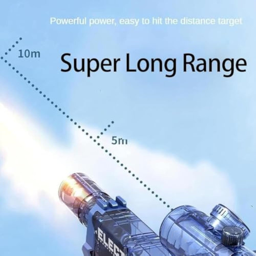 Pistola De Agua Electronica Long Range Motorized Con Led Luz